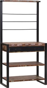 vidaXL Ράφι κουζίνας Πολύχρωμο και Μαύρο 80 x 40 x 160 cm