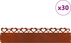 vidaXL Περιγράμματα γκαζόν 30 pcs 103 x 0,05 x 22 εκ Σκ rusty