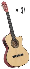 vidaXL Κιθάρα Western Classical Cutaway με Ισοσταθμιτή 6 Χορδές Μαύρη