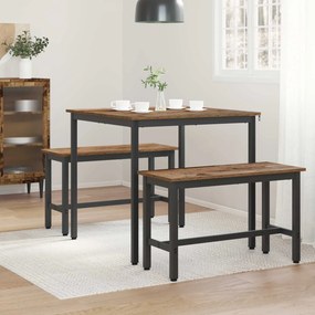 vidaXL Τραπεζαρίες 80 x 80 x 75 cm ΜΕΤΑΛΛΟ τετράγωνο