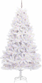 vidaXL Τεχνητό Χριστουγεννιάτικο Δέντρο με Άξονα με βάση Λευκό 240 cm