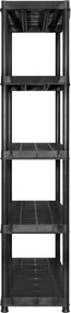 vidaXL Ραφιέρα Αποθήκευσης 5 Επιπέδων Μαύρη 340x40x185 εκ. Πλαστική