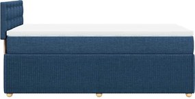 vidaXL Κρεβάτι Boxspring με Στρώμα Μπλε 90x190 εκ.Υφασμάτινο