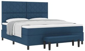 vidaXL Κρεβάτι με ελατήρια με στρώμα Μπλε 180 x 200 cm ύφασμα