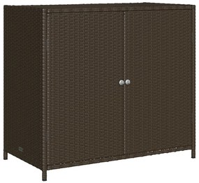 vidaXL Ντουλάπι Αποθήκευσης Κήπου Καφέ 83x45x76 εκ. Συνθετικό Ρατάν