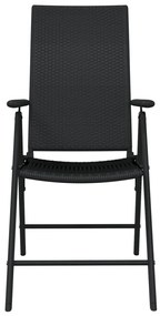 vidaXL Σετ Τραπεζαρίας Κήπου 7 Τεμαχίων Μαύρο