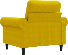 vidaXL Πολυθρόνα Κίτρινο 60 εκ. Βελούδινη