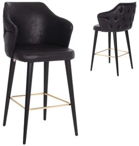 ΣΚΑΜΠΟ BAR ΕΠΑΓΓΕΛΜΑΤΙΚΟ ALONZO HM9281.14 Τ.NUBUCK ΜΑΥΡΟ ΞΥΛΙΝΟ 50x62x108,5Υεκ.