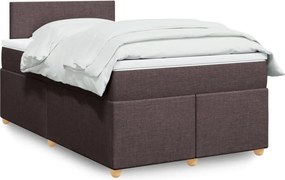 vidaXL Κρεβάτι Boxspring με Στρώμα Σκούρο Καφέ 120x190 εκ Υφασμάτινο