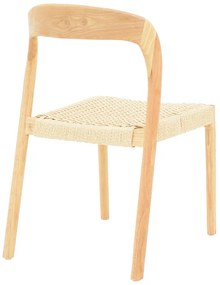 Καρέκλα Tavrine σχοινί-rubberwood σε φυσική απόχρωση 47x59x78εκ