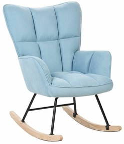 Κουνιστή καρέκλα Berwyn 1242, 108x71x83cm, 11 kg, Ανοιχτό μπλε, Ταπισερί, Ξύλο, Μεταλλικά, Ξύλινα, Ξύλο: Καουτσούκ | Epipla1.gr