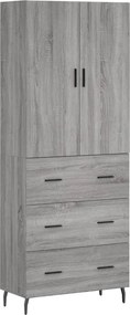 vidaXL Ντουλάπι Γκρι Sonoma 69,5 x 34 x 180 εκ. Επεξεργασμένο Ξύλο