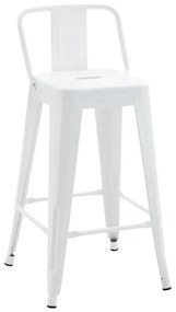 Σκαμπό μπαρ Utopia μεσαίου ύψους με πλάτη μέταλλο σε λευκή απόχρωση 42x42x86εκ 42x42x86 εκ.