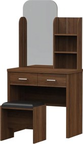 CALIBER Set Τουαλέτα + Σκαμπό Απόχρωση Καρυδί   1τμχ