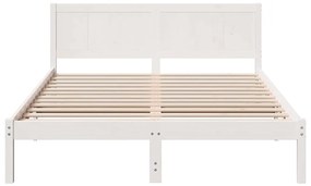 vidaXL Σκελετός Κρεβατιού Λευκό 140 x 200 cm Μασίφ ξύλο πεύκου