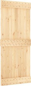 vidaXL Συρόμενη Πόρτα Φυσικό και Λευκό 85 x 210 cm