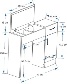 Τουαλέτα Μακιγιάζ Λευκό EPREN 74.2x37.6x107.5
