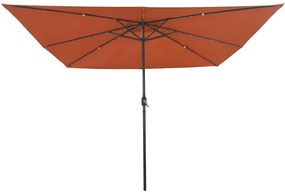 vidaXL Ομπρέλα Κήπου Κόκκινο, Μαύρο 295 x 295 x 245 εκ