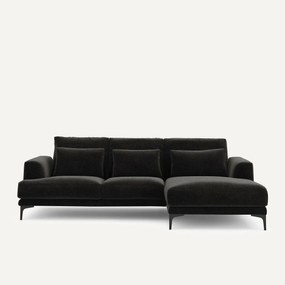 Γωνιακός καναπές δεξίος από βελούδινο chenille, Marsile