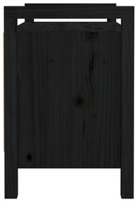 vidaXL Παγκάκι Χολ Μαύρο 80x40x60 εκ. από Μασίφ Ξύλο Πεύκου