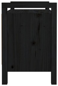 vidaXL Παγκάκι Χολ Μαύρο 80x40x60 εκ. από Μασίφ Ξύλο Πεύκου