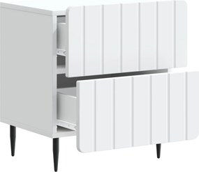 vidaXL Κομοδίνο 2 τεμ. Λευκό 43 x 34,5 x 49,5 εκ Επεξεργασμένο Ξύλο