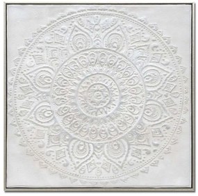 Πίνακας Καμβάς Savoir 016284 61,5x5x61,5cm White-Gold Square Ξύλο, Καμβάς