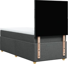 vidaXL Κρεβάτι Boxspring με Στρώμα Σκούρο Γκρι 90x200 εκ. Υφασμάτινο