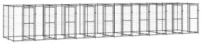 Κλουβί Σκύλου Εξωτερικού Χώρου 24,2 μ² από Ατσάλι - Μαύρο