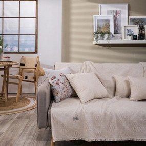 Ριχτάρι Treviso 01 Ecru Teoran Three-Seater 180x300cm Cotton-Polyester