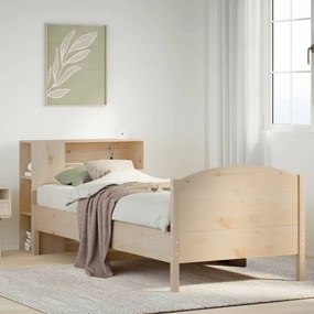 vidaXL Κρεβάτι Βιβλιοθήκη Χωρίς Στρώμα 75x190 εκ Μασίφ Ξύλο Πεύκο