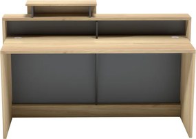 Γραφείο reception Lotus pakoworld σε φυσική-ανθρακί απόχρωση 160x60x105εκ