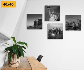 Σετ εικόνων Νέα Υόρκη σε μαύρο & άσπρο - 4x 60x60