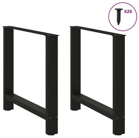 vidaXL Πόδια Τραπεζαρίας 2 τεμ. Μαύρα 70x(72-73) εκ. Ατσάλι