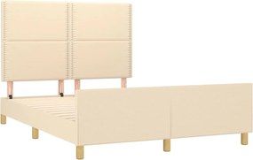 vidaXL Σκελετός Κρεβατιού Χωρίς Στρώμα Κρεμ 140x200 εκ.Υφασμάτινο