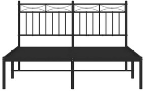 Πλαίσιο Κρεβατιού με Κεφαλάρι Μαύρο 140 x 190 εκ. Μεταλλικό - Μαύρο