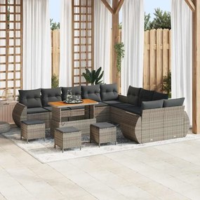 vidaXL Σετ Καναπέ Κήπου 14 pcs Γκρι συνθετικό ρατάν
