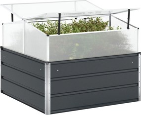 vidaXL Γλάστρα Ανθρακί 100 x 100 x 77 cm Επικαλυμμένος Χάλυβας