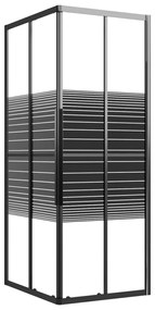 vidaXL Καμπίνα Ντουζιέρας με Ρίγες Μαύρη 90 x 70 x 180 εκ. από ESG