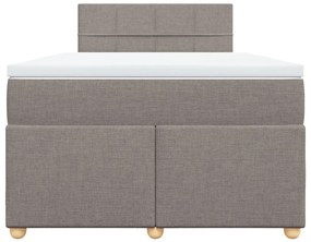 vidaXL Κρεβάτι Boxspring με Στρώμα Taupe 120x200 εκ. Υφασμάτινο