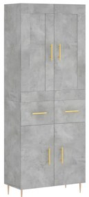 vidaXL Ντουλάπι Γκρι Σκυροδέματος 69,5x34x180 εκ. Επεξεργασμένο Ξύλο