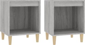 vidaXL Κομοδίνα 2 Τεμ. Γκρι Sonoma 40x35x50 εκ.