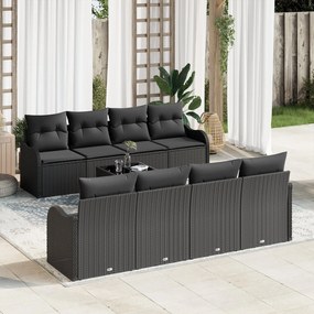vidaXL Σετ Καναπέ Κήπου 9 Τεμαχίων Με Μαξιλάρια Μαύρο Ρατάν, vidaXL Καναπές Κήπου 2 Θέσεων Με Μαξιλάρια Μαύρο Ρατάν