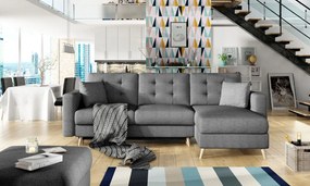 Γωνιακός καναπές Amelion-Γκρι Σκούρο
