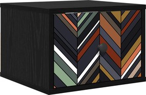 vidaXL Τοίχου κομοδίνο OMMEN Μαύρη Δρυς 36 x 33 x 25 εκ.