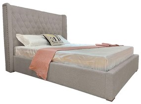 Κρεβάτι Duchess 09-1787 Για Στρώμα 160x200cm 220,5x181x135cm Beige Υπέρδιπλο Λινό