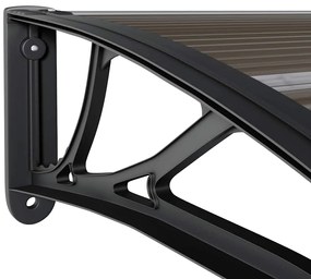 vidaXL Στέγαστρο Πόρτας Μαύρο 350 x 100 εκ. από Πολυκαρβονικό