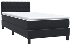 vidaXL Κρεβάτι Boxspring με Στρώμα Μαύρο 90x220 εκ. Βελούδινο