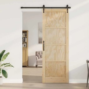 vidaXL Συρόμενη Πόρτα ORKDAL Καφέ 83 x 232 εκ. Μασίφ ξύλο πεύκου