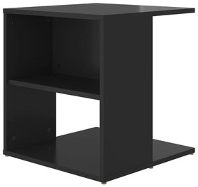 Τραπέζι Βοηθητικό Γυαλιστερό Μαύρο 45 x 45 x 48 εκ. Μοριοσανίδα - Μαύρο